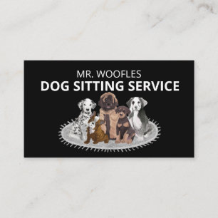 Visita Dog Mascota Sitting Watercolor Tarjeta de presenta