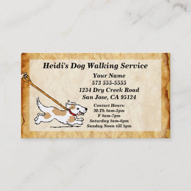 Visita Dog on Leash Dog Walking Service tarjeta de presen (Anverso)