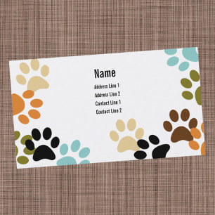 Visita Dog Paw imprime tarjeta de presentación