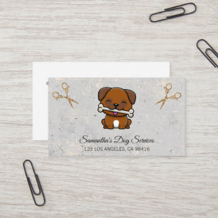 Visita Doggie Grooming   Tarjeta de presentación de tijer