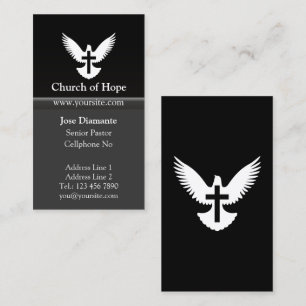 Visita Dove con tarjeta de iglesia vertical cruzada negra