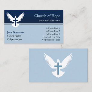 Visita Dove con tarjeta de la iglesia azul cruzada
