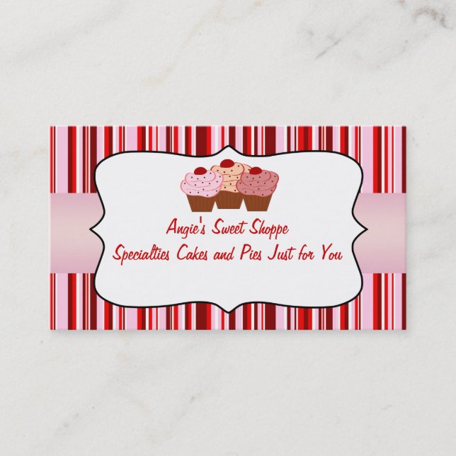Visita Dulce Shoppe Cupcake Tarjeta de negocios (Anverso)
