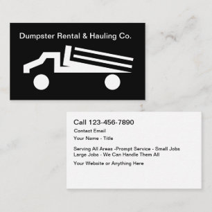 Visita Dumpster Rental Hauling Truck Tarjeta de Negocios 