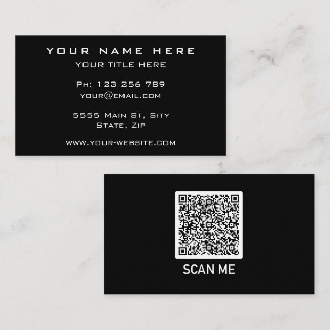 Visita Ejemplo de tarjeta de presentación de código QR (Anverso / Reverso)