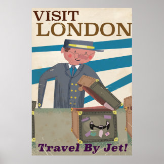 Visita el arte poster de viajes vintage de Londres
