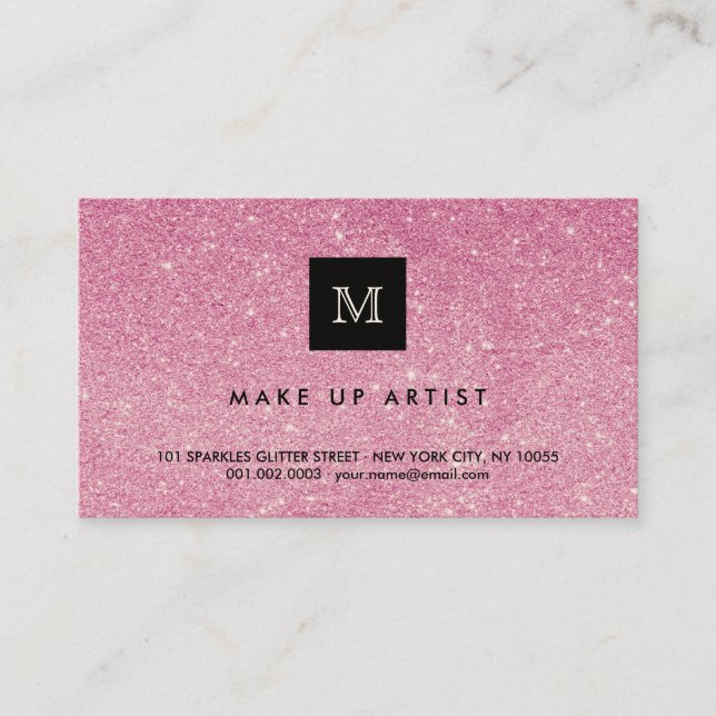 Visita El purpurina de las rosas fuertes chispea tarjeta (Anverso)