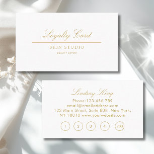 Visita Elegant Script Tarjeta de fidelidad Salón 5 Beig