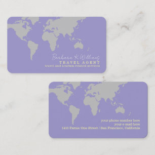 Visita Elegante agente de viajes lilac blue tarjeta de vi
