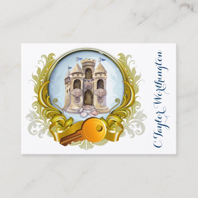 Visita Elegante Beach Real Estate Tarjeta de Negocios (Anverso)