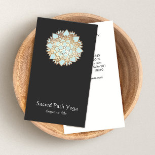 Visita Elegante Blue Lotus Flower Mandala tarjeta de visi