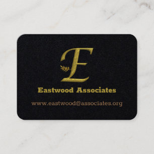 Visita Elegante carta inicial de oro E Logotipo tarjeta d