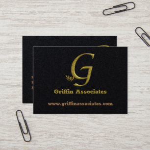 Visita Elegante carta inicial de oro G Logotipo tarjeta d