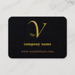 Visita Elegante carta inicial de oro V Logotipo tarjeta d