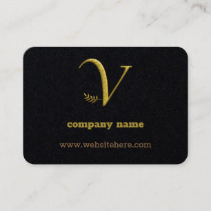 Visita Elegante carta inicial de oro V Logotipo tarjeta d
