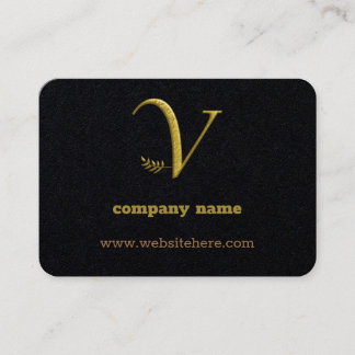 Visita Elegante carta inicial de oro V Logotipo tarjeta d