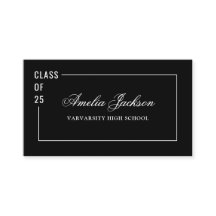 Elegante Clase Blanca Negra De 25 Tarjeta De Nombr