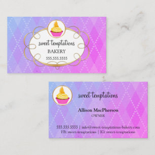 Visita Elegante cubo Panadería Tarjeta de Negocios