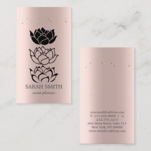 Visita Elegante Cute Rosa Oro Diamantes Loto Tarjeta de N