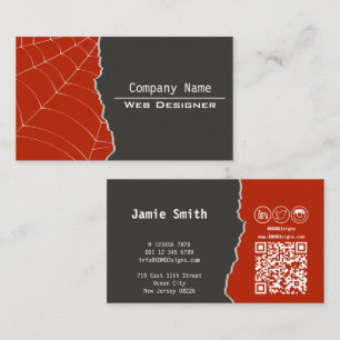 Visita Elegante diseñador web Tarjeta de presentación gri
