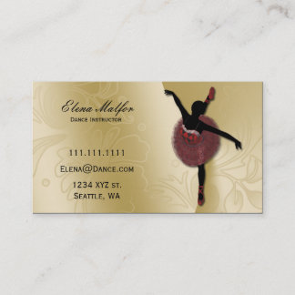 Visita elegante dorado suntuoso ballerina Tarjeta de pres