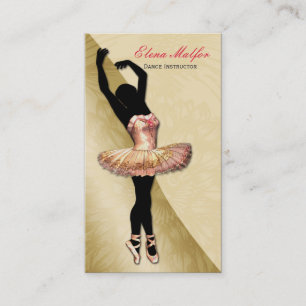 Visita elegante dorado suntuoso ballerina Tarjeta de pres