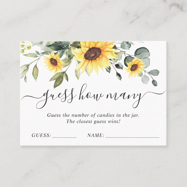 Visita Elegante Eucalyptus Adivina La Tarjeta De Juego De (Anverso)