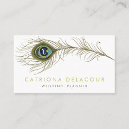 Visita Elegante Feather Peacock Elegante Tarjeta de Negoc