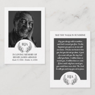 Visita Elegante Foto, Angel Wings, Tarjeta de Oración