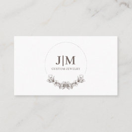 Visita Elegante Joyería Diseñador Monograma Tarjeta de Ne