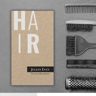 Visita Elegante Kraft Black Hairdresser Tarjeta de presen