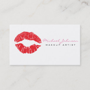 Visita Elegante Lips Makeup Artista Tarjeta de Negocios
