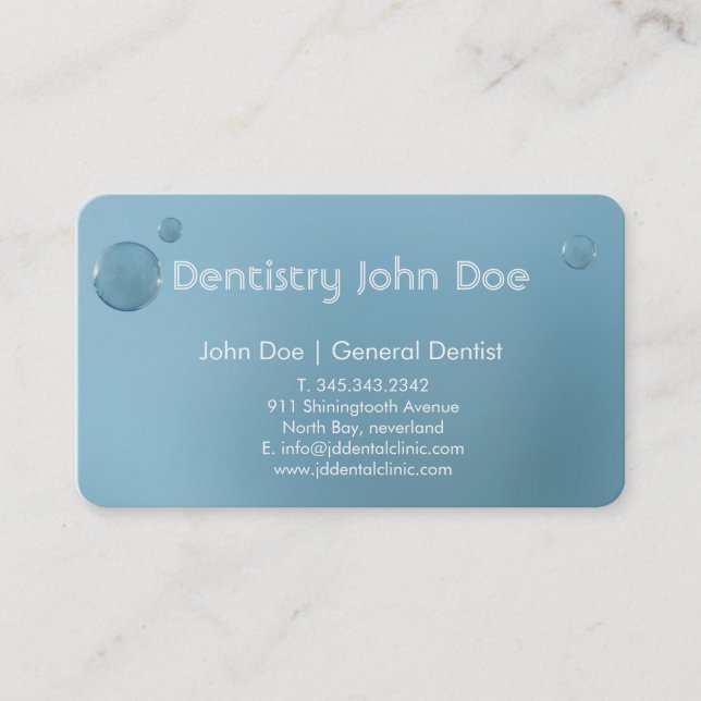 Visita Elegante logo de la burbuja azul gran tarjeta dent (Anverso)