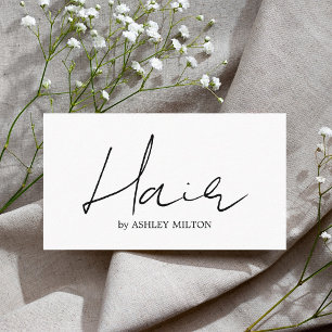 Visita Elegante Minimalista Tarjeta de Estilista de Pelo