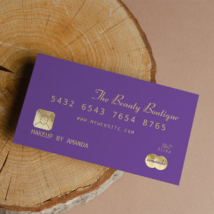 Visita Elegante Moda Purple Gold Tarjeta de crédito