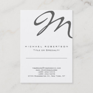 Visita Elegante Monograma Tarjeta de presentación blanca