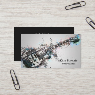 Visita Elegante Music Teacher Keys Tarjeta de presentació