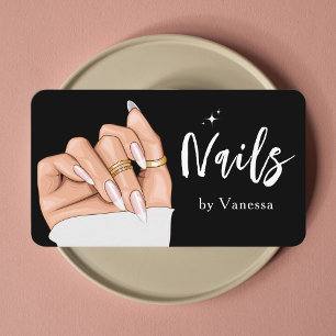 Visita Elegante Nail Artist Salon Qr Code tarjeta de visi