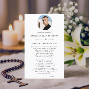 Visita Elegante Oval Foto Católica Tarjeta de Oración St 