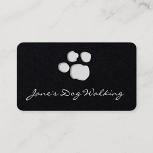 Visita Elegante Perro Caminar Paw Imprimir Tarjeta de Neg
