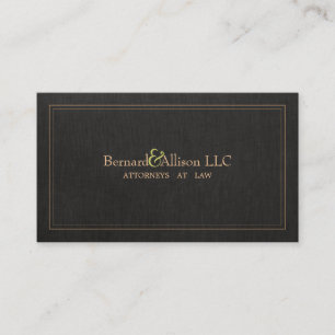 Visita Elegante PGR Faux Black Linen Tarjeta de Negocios