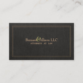 Visita Elegante PGR Faux Black Linen Tarjeta de Negocios