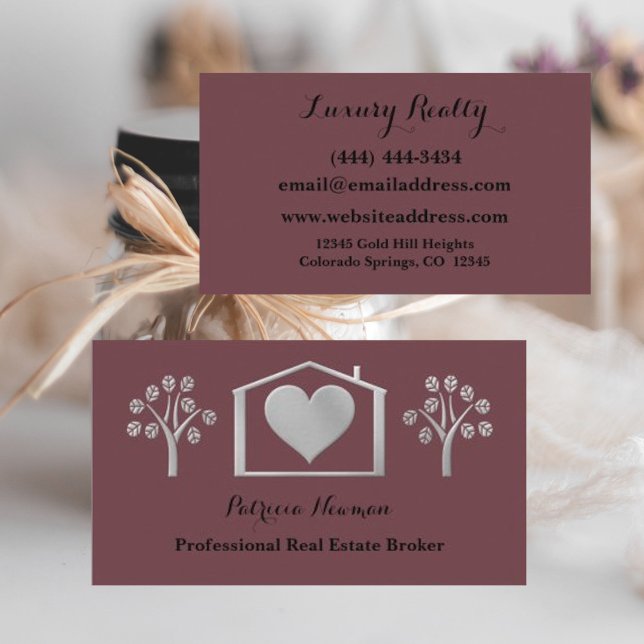 Visita Elegante Plum Pro Real Estate Broker Tarjeta de Ne (Subido por el creador)