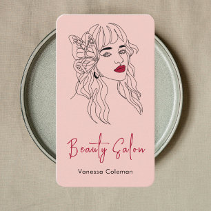 Visita Elegante Salón Profesional de Belleza Tarjeta de N