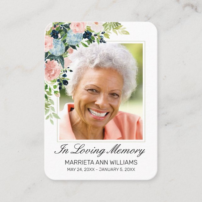 Visita Elegante tarjeta conmemorativa de fotos de rosa ro (Anverso)