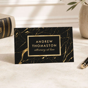Visita Elegante Tarjeta de Abogado Mármol de Oro Negro