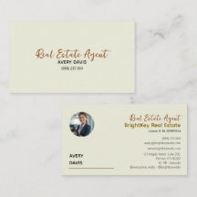 Elegante Tarjeta de Agente Inmobiliario con Letra