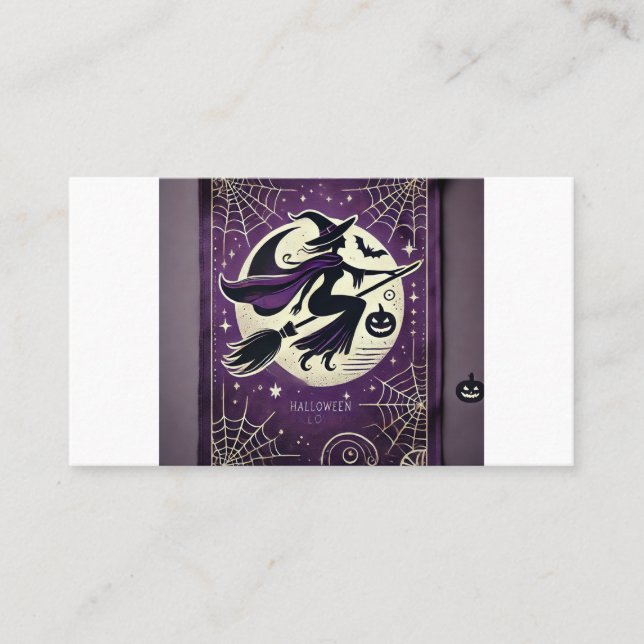 Visita Elegante Tarjeta de Bruja 🌙 Estilo Limitado de Ha (Anverso)