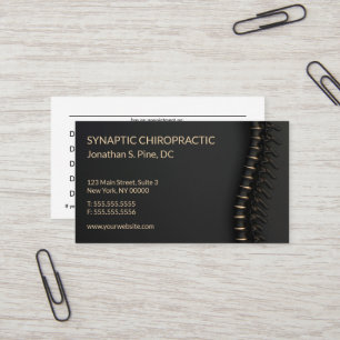 Visita Elegante tarjeta de cita de Chiro de espina dorada