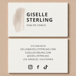 Visita Elegante Tarjeta de Coach de Salud en Beige Neutro